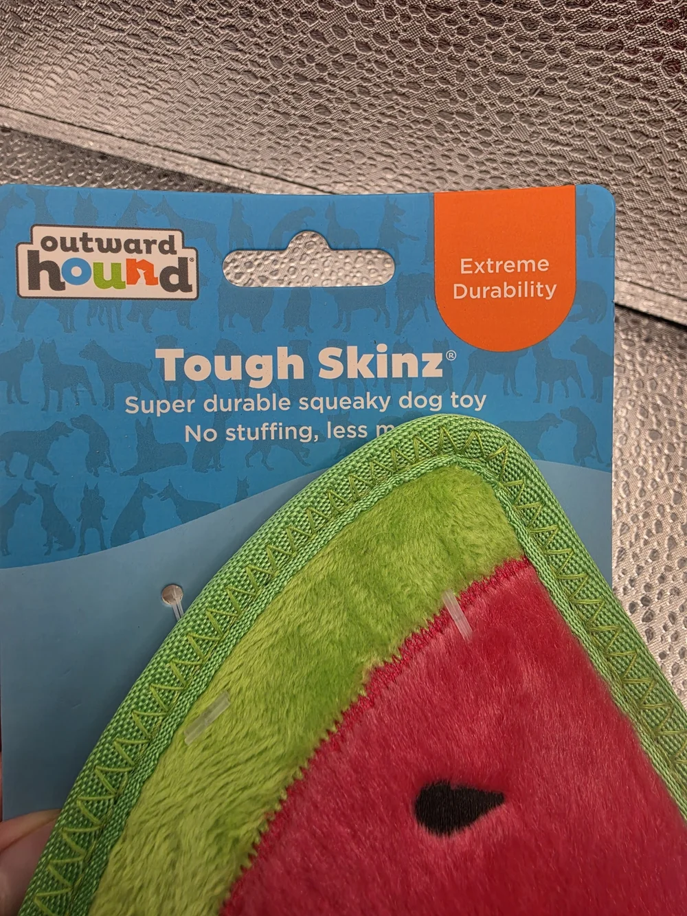 Outward Hound Pink & Green Watermelon Squeak Plush Toy for Dogs